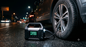 Compresor auto portabil cu acumulator si afisaj digital